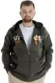 Big Tall Men's Sweatshirt Hooded Zipper Future 22535 Khaki