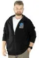 Big Tall Men s Sweat Hooded Pocket Zippered Linexpected 21521 Black