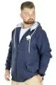 Erkek Sweat Kapşonlu Fermuarlı 22539 İndigo INDIGO