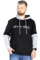 Big Tall Men s Sweat Hooded Pocket Zippered Linexpected 21521 Black