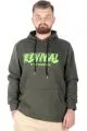 Büyük Beden Erkek Sweatshirt Kapşonlu Kanguru Revival 22545 Haki