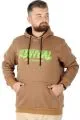 Büyük Beden Erkek Sweatshirt Kapşonlu Kanguru Revival 22545 Sütlü Kahve SUTLU-KAHVE