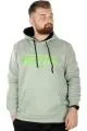 Büyük Beden Erkek Sweatshirt Kapşonlu Kanguru Revival 22545 Su Yeşili YESIL