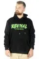 Büyük Beden Erkek Sweatshirt Kapşonlu Kanguru Revival 22545 Siyah