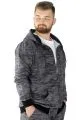 Erkek Sweat Kapşon Fermuarlı Kamuflaj 22546 İndigo INDIGO