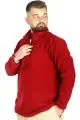 Erkek Sweat Polo Yaka Yarım Fermuarlı Polar 22548 Bordo