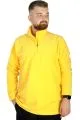 Big Tall Men Sweat Polo Neck Half Zipper Fleece 22548 Yellow