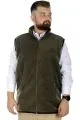 Big Tall Men Fleece Vest Stand Up Collar Zippered 22549 Khaki