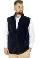 Big Tall Men Fleece Vest Stand Up Collar Zippered 22549  Navy Blue