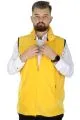 Big Tall Men Fleece Vest Stand Up Collar Zippered 22549 Yellow