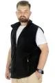 Big Tall Men Fleece Vest Stand Up Collar Zippered 22549 Black