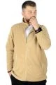 Big Tall Men Zippered Fleece Cardigan Standing Collar 22550 Beige