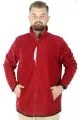 Big Tall Men Zippered Fleece Cardigan Standing Collar 22550 Burgundy