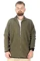 Big Tall Men Zippered Fleece Cardigan Standing Collar 22550 Khaki