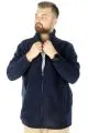 Big Tall Men Zippered Fleece Cardigan Standing Collar 22550 Navy blue