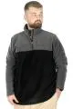 Big Tall Men Sweat Polo Neck Half Zipper Fleece 22552 Anthracite