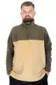 Big Tall Men Sweat Polo Neck Half Zipper Fleece 22552 Khaki