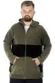 Big Tall Men Zippered Fleece Cardigan 22554 Khaki