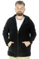 Big Tall Men Zippered Fleece Cardigan 22554 Black