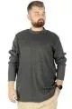 Big Tall Men Long Sleeve Half Fisherman Sweater 22558 Anthracite