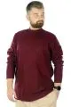 Büyük Beden Uzun Kol Yarım Balıkçı Kazak 22558 Bordo BORDO