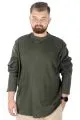 Big Tall Men Long Sleeve Half Fisherman Sweater 22558  Khaki