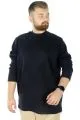 Big Tall Men Long Sleeve Half Fisherman Sweater 22558  Navy Blue