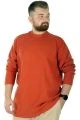 Big Tall Men Long Sleeve Half Fisherman Sweater 22558  Orange