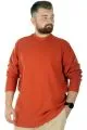 Big Tall Men Long Sleeve Half Fisherman Sweater 22558  Orange