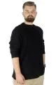 Big Tall Men Long Sleeve Half Fisherman Sweater 22558 Black