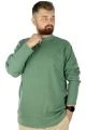 Big Tall Men Long Sleeve Half Fisherman Sweater 22558 Water Green