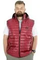 Big Size Men's Quilted Hooded Vest 22600 Bordeaux