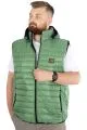 Big Size Men's Quilted Hooded Vest 22600 Green