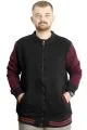 Big Size Mens College Coat 22618 Black-Plum
