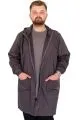 Plus Size Men's Raincoat Hooded 22700 Anthracite