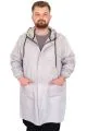 Plus Size Men's Raincoat Hooded 22700 Grey