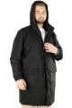 Big Tall Men Raincoat Hooded 22700 Black