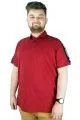 Büyük Beden Erkek T shirt Polo Live Lucky 22306 Bordo BORDO