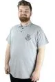 Büyük Beden Erkek T shirt Polo MDX Club 22305 Gri Melanj GRI