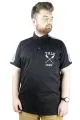 Büyük Beden Erkek T shirt Polo Yale Crew 22308 Siyah SIYAH