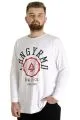 Büyük Beden Erkek Tshirt Uzun Kol Quality Co 22099 Beyaz [product_color]