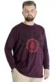 Büyük Beden Erkek Tshirt Uzun Kol Quality Co 22099 Mürdüm [product_color]