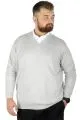 Büyük Beden Kazak V Yaka 22206 Gri [product_color]