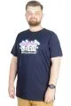 Büyük Beden T-Shirt Bis Yaka Man Official 22192 Lacivert [product_color]