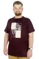 Büyük Beden T-Shirt Bis Yaka Statue 22188 Mürdüm [product_color]