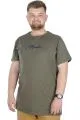Büyük Beden T-Shirt Bisiklet Yaka Three Mood 22181 Haki [product_color]