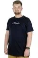 Büyük Beden T-Shirt Bisiklet Yaka Three Mood 22181 Lacivert [product_color]