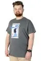 Büyük Beden Tshirt Baskılı Flu 22152 Antramelanj [product_color]