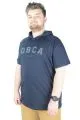 Büyük Beden Tshirt Kapşonlu DBCA 22119 Lacivert LACIVERT