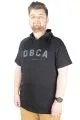 Büyük Beden Tshirt Kapşonlu DBCA 22119 Siyah SIYAH